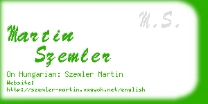 martin szemler business card